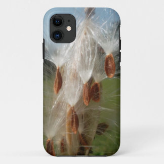 Vintage Flora and Fauna Milkweeds Floating.jpg iPhone 11 Case