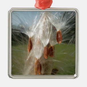 Vintage Flora and Fauna Milkweeds Floating.jpg Metal Tree Decoration