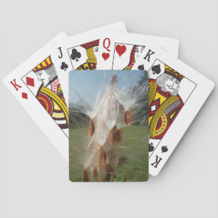 Vintage Flora and Fauna Milkweeds Floating.jpg Playing Cards