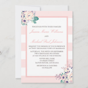 Vintage Flora Wedding Invitations