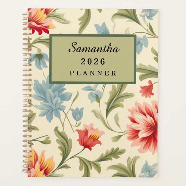 Vintage floral 2026 agenda (Front)