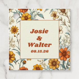 Vintage Floral 70s Inspired Timeless Wedding Favour Tags