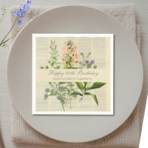 Vintage Floral 80th Birthday