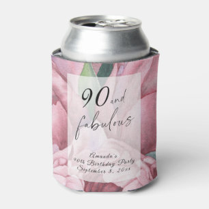Vintage Floral 90th Birthday Party Can Cooler