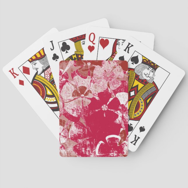Vintage Floral Abstract Art Playing Cards (Back)