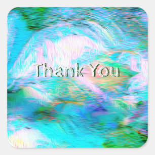 Vintage Floral Abstract – Romantic Pattern Thanks  Square Sticker