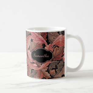 Vintage Floral Acanthus Pattern with Monogram Coffee Mug