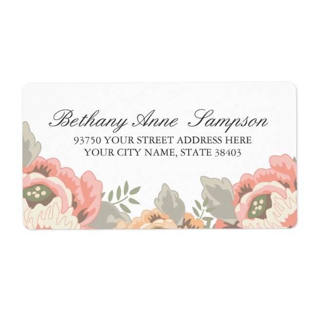 Vintage Floral Address Labels (Front)