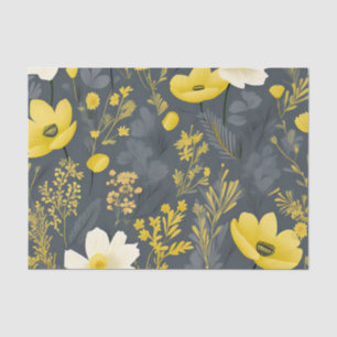 Vintage Floral Aged Wood Effect Tissue Paper