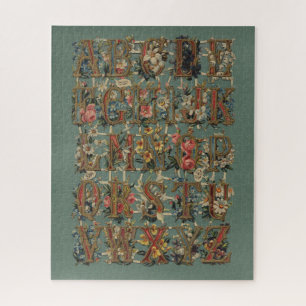 Vintage Floral Alphabet Jigsaw Puzzle