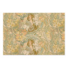 Vintage Floral Alphonse Mucha Art Nouveau Brown