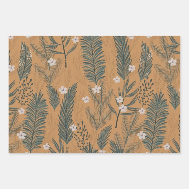 Vintage Floral and Abstract Wrapping Paper Sheets (Front)