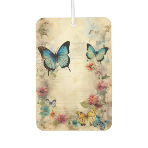 Vintage Floral and Butterflies Car Air Freshener