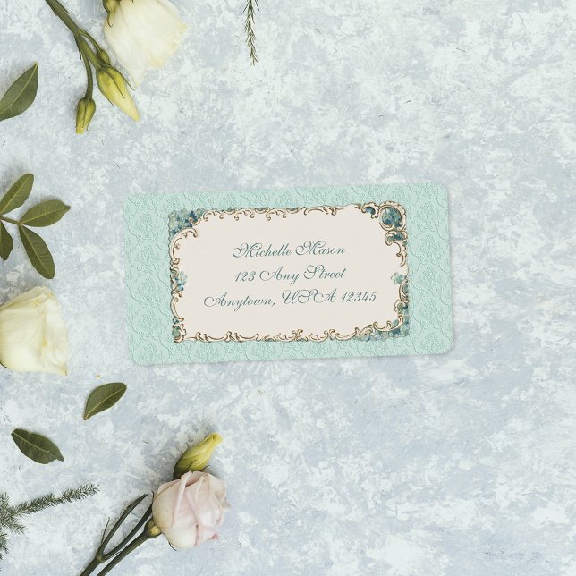Vintage Floral and Damask Personalised Label (Creator Uploaded)