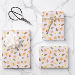 Vintage Floral and Flowers Autumn Fall Wrapping Paper Sheet