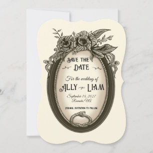 Vintage Floral Antique Save The Date Invitation