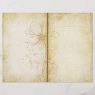 Vintage Floral Antique Style Journal Paper