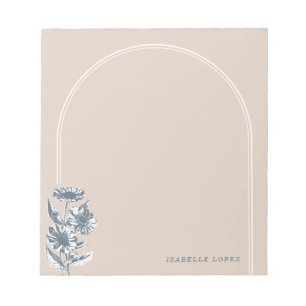 Vintage Floral Arch Custom Notepad - Beige