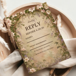 Vintage Floral Arch Elegant RSVP Card