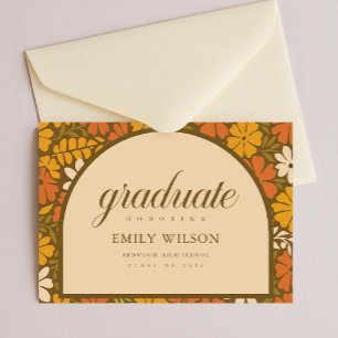 Vintage Floral Arch Graduation Party Invitation Postcard