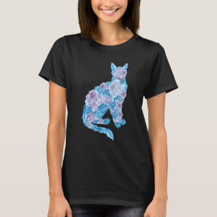Vintage Floral Art Cat French Flowers Fleur Garden T-Shirt