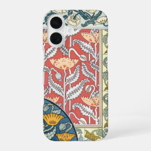 Vintage Floral Art Nouveau Poppy Flowers iPhone 16 Case