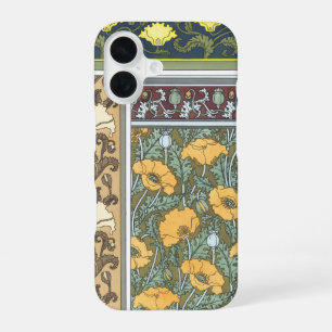 Vintage Floral Art Nouveau Poppy Flowers iPhone 16 Case