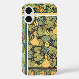Vintage Floral Art Nouveau Vegetables, Gourds iPhone 16 Case