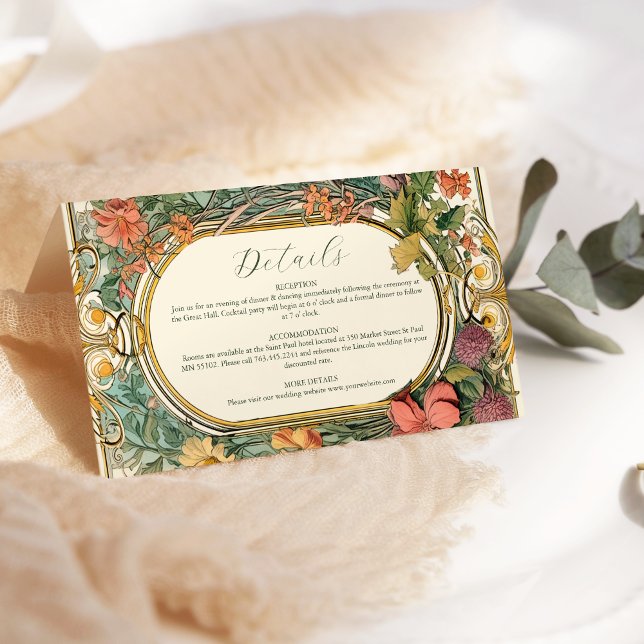 Vintage Floral Art Nouveau Wedding Enclosure Card (Creator Uploaded)