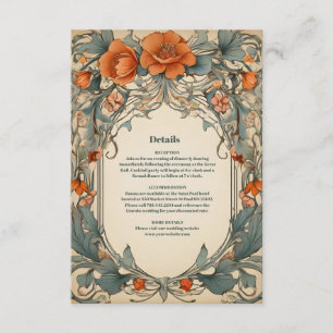 Vintage Floral Art Nouveau Wedding Enclosure Card