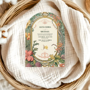 Vintage Floral Art Nouveau Wedding Invitation