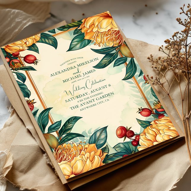 Vintage Floral Art Nouveau Wedding  Invitation (Creator Uploaded)
