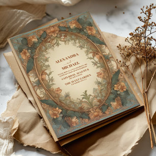 Vintage Floral Art Nouveau Wedding Invitation