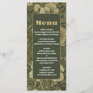 Vintage Floral Art Nouveau Wedding Menu