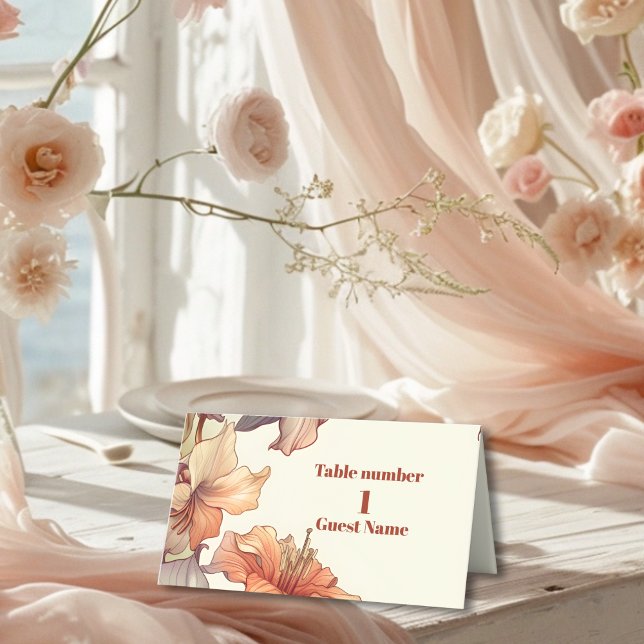 Vintage Floral Art Nouveau Wedding Place Card (Creator Uploaded)
