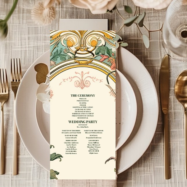Vintage Floral Art Nouveau Wedding Programme (Creator Uploaded)