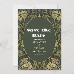Vintage Floral Art Nouveau Wedding Save The Date