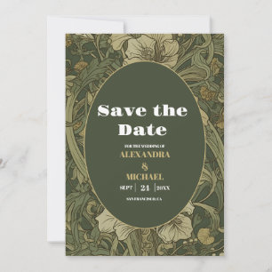Vintage Floral Art Nouveau Wedding Save The Date