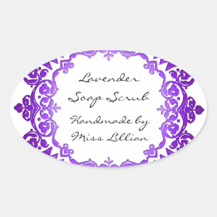 Vintage Floral Art Soap or Canning Labels Purple