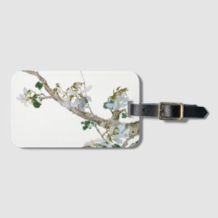 Vintage Floral Asian Style Pastel Colours Luggage Tag