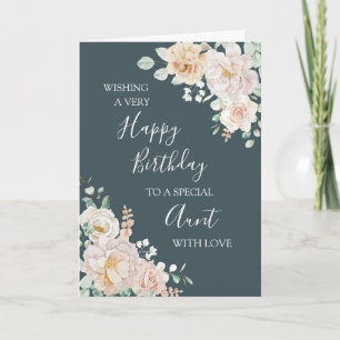 Vintage Floral Aunt Happy Birthday Card