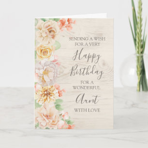 Vintage Floral Aunt Happy Birthday Card