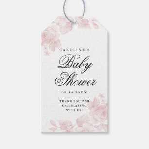 Vintage floral baby shower favour tag