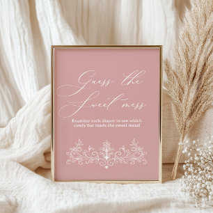 Vintage Floral Baby Shower Guess Sweet Mess Poster