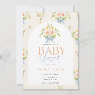 Vintage Floral Baby Shower Invitation