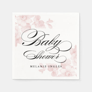 Vintage floral baby shower napkins