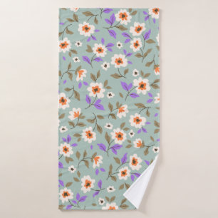 Vintage floral background. Floral pattern with sma Bath Towel