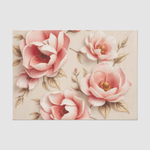 Vintage Floral Background with Camellias Tissue Paper