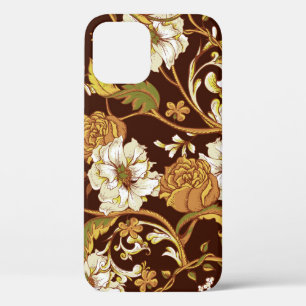 Vintage floral baroque: magnolias, roses pattern. iPhone 12 case