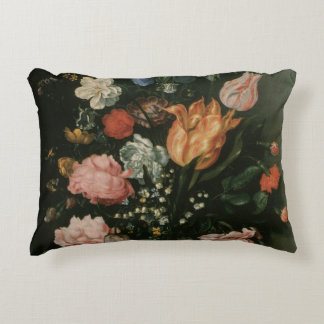 Vintage Floral Baroque, Vase of Flowers in a Niche Decorative Cushion